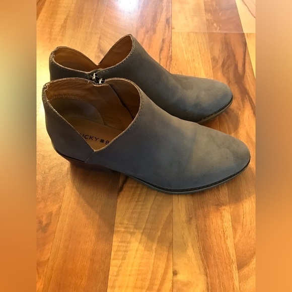 Lucky Brand Womens Suede Leather Upper Almond Toe Frankela Bootie Size 6.5 - Picture 2 of 13